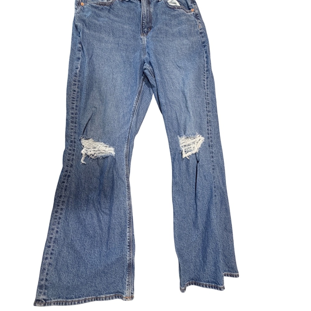 American Eagle Distressed Flare Jeans Women Size 16 Regular Stretch Indie Boho